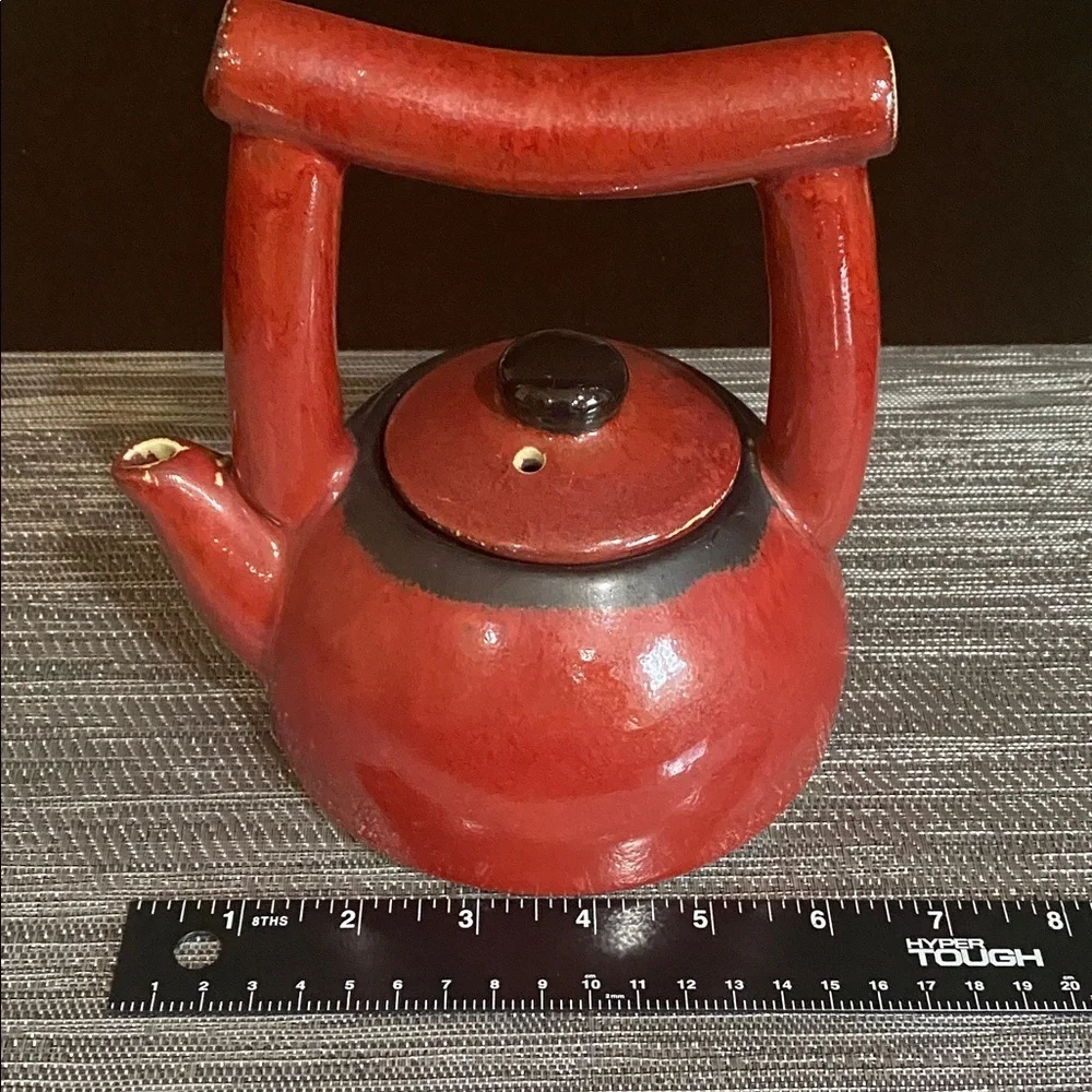 Pier 1 Shanghai Earthenware Teapot. Asian inspired, Antique “Chippy” Style.